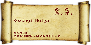 Kozányi Helga névjegykártya